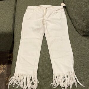 Pilcro and the Letterpress white denim jeans (sz 27)